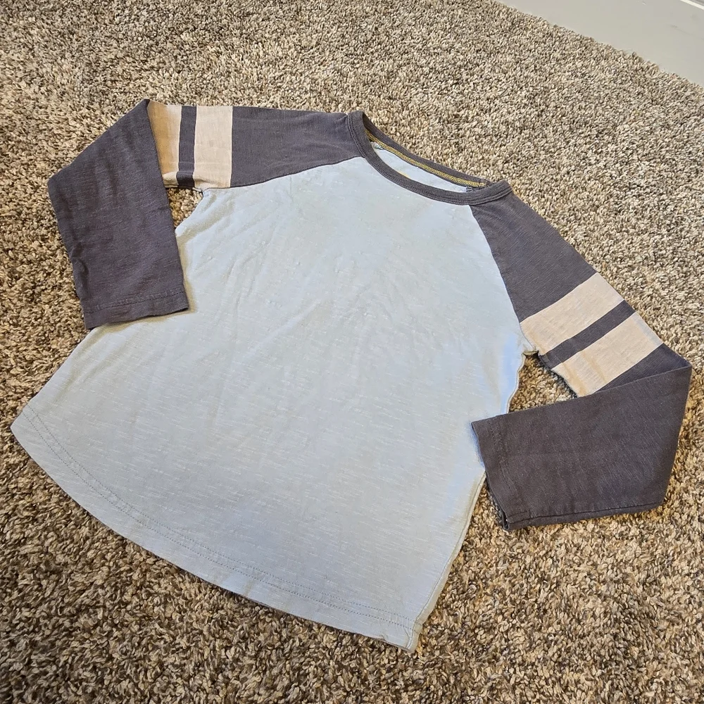 Mini Boden Boys L/S Shirt - Blue and Gray Size 4-5